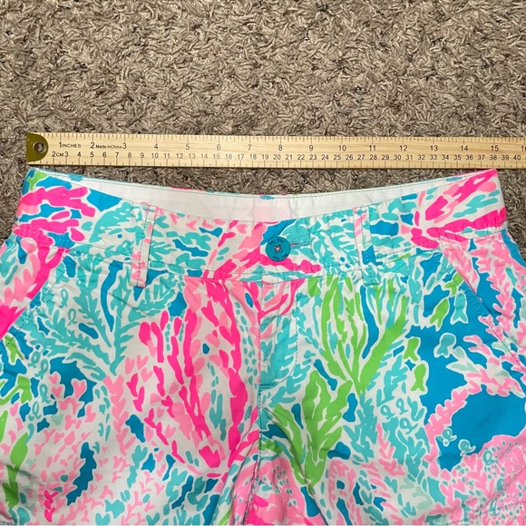 Lilly Pulitzer The Callahan Short‎ Womens 4 Pink Blue Coral Print Casual Preppy - Picture 7 of 9